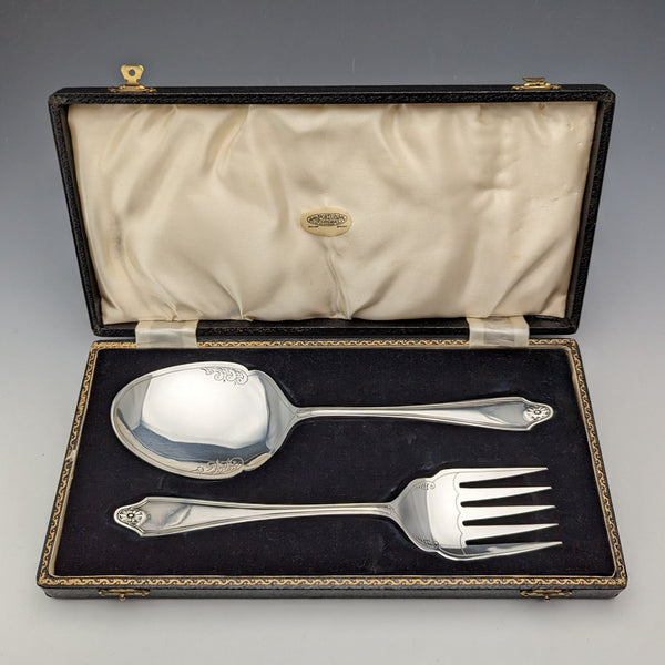 約 1915 年英國古董鍍銀餐具一對 George Cutts & Sons